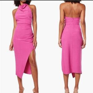 Elliatt | Dresses | Nwot Elliatt Paxton Halter Cowl Neck Sheath Midi Pink  Dress Sz M | Poshmark